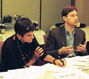 Congresswoman Rosa DeLauro and Tobin Project founder David Moss at a Tobin Project meeting in 2007. Congresswoman Rosa DeLauro and Tobin Project founder David Moss at a Tobin Project meeting in 2007.