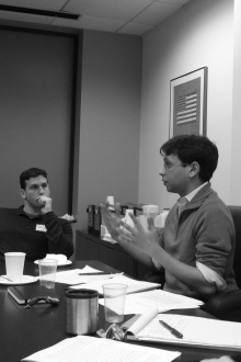 Sabeel Rahman presents his research at a Graduate Student Forum in 2010